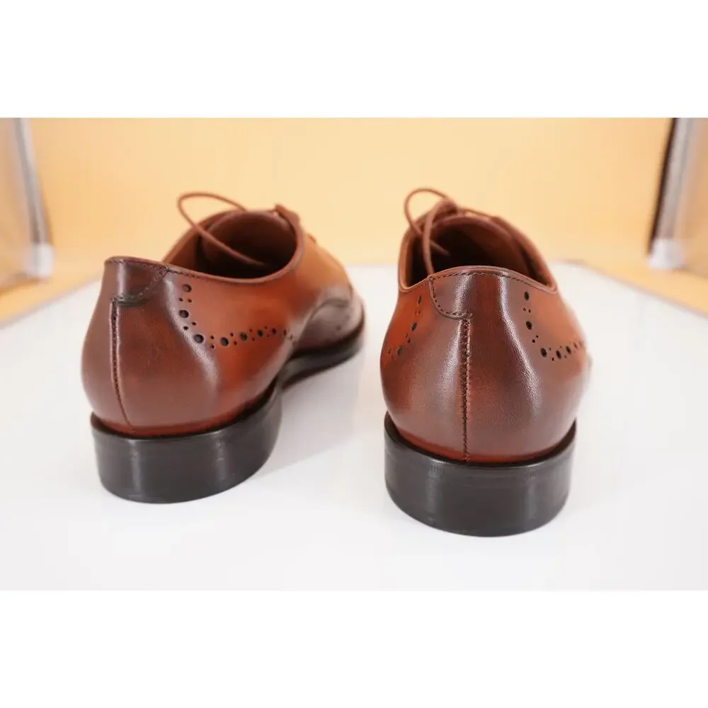 Allen Edmonds Lucca Toe Derby Oxford Men Shoes Size 9 Brown New $395